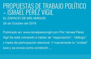 "Propuesta de trabajo político", de Ismael Pérez Vigil - El espacio de mis amigos