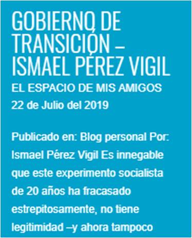  “Gobierno de transición”, de Ismael Pérez Vigil – El espacio de mis amigos